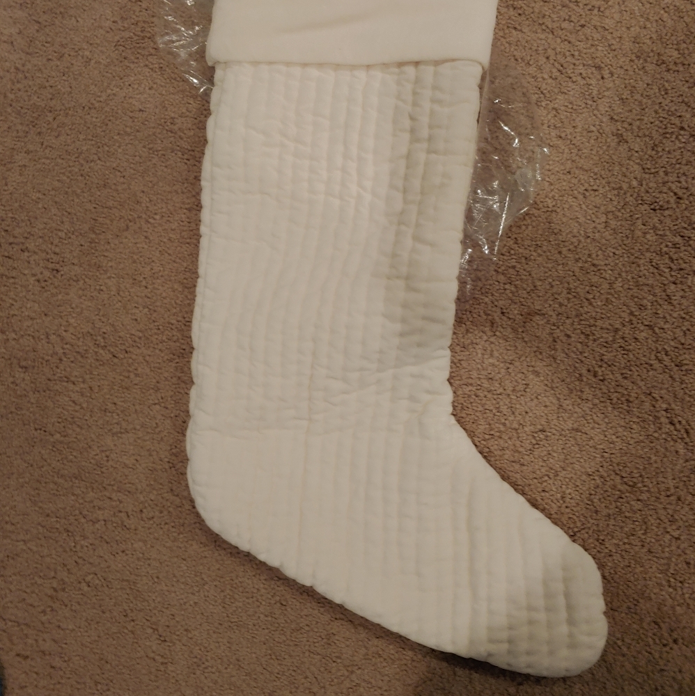 Pottery Barn LARGE Velvet Channel Quilted Stocking